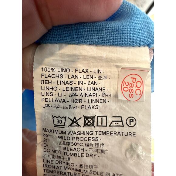 Piombo Pure Linen Long Sleeve Shirt with Mandarin Collar L - Picture 10 of 10